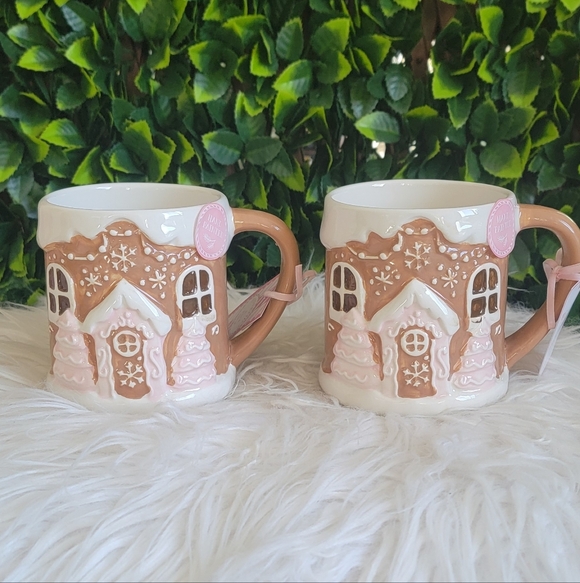 NWT Tik Tok Viral Peppermint & Pine Gingerbread House Cookie Jar Mug Set (2) - Picture 13 of 15